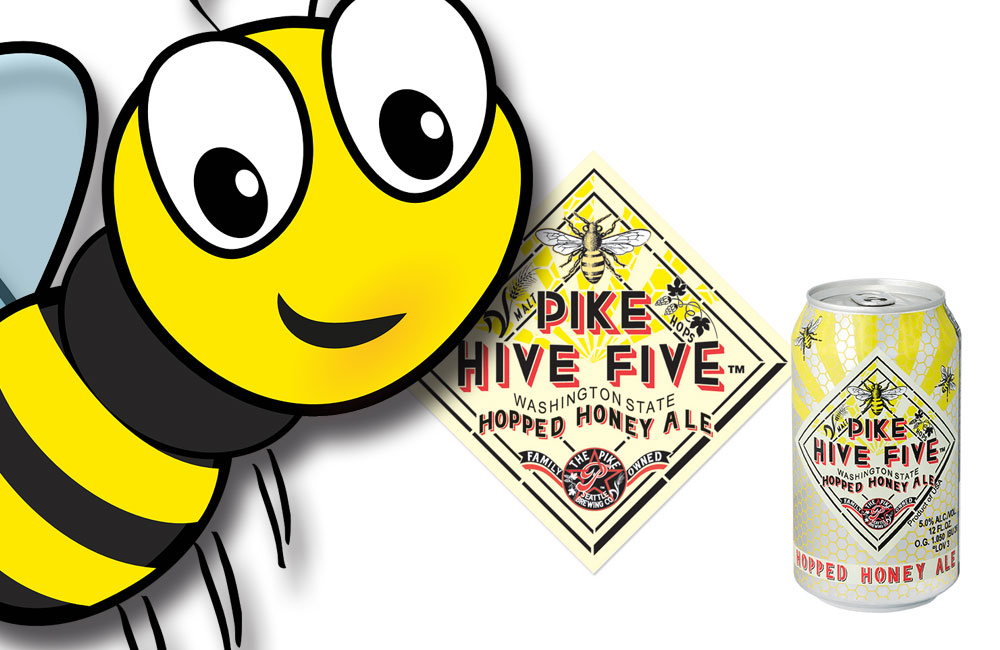 Pike-Brewing-Hive-Five-Honey-Ale-cans